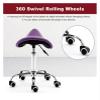 FXLUHAY Rolling Saddle Stool, Swivel Salon Chair for Spa Massage, Black view 4