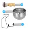 FONDOTIN Stainless Steel Shaving Brush with Holder, Bowl and Handle, 3 Pieces view 4