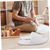 PENIKOKO Non-Slip Coral Fleece Spa Slippers, 5 Pairs, White view 2