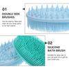HAMPPLIES 2-Pack Silicone Shower Brush with Hooks, Double-Sided Body and Hair Washing Brush, Gentle Exfoliation and Massage, Hygienic and Durable view 3