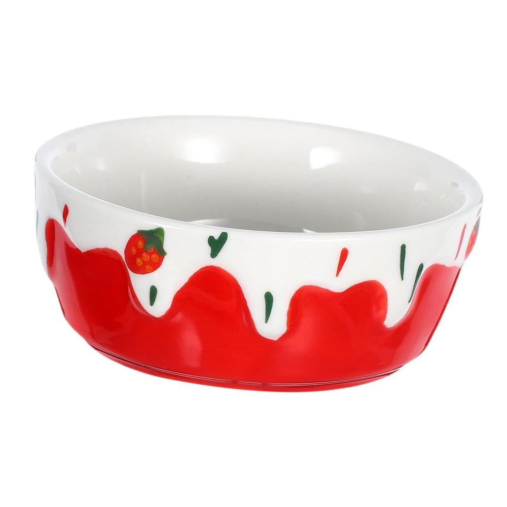 Red Ceramic Hamster Food Bowl, Anti-Spill