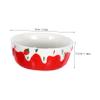 Red Ceramic Hamster Food Bowl, Anti-Spill view 2