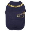 Blue Cotton Dog Shirt with Spring Print, Puppy Vest (L) view 1