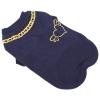 Blue Cotton Dog Shirt with Spring Print, Puppy Vest (L) view 3