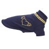Blue Cotton Dog Shirt with Spring Print, Puppy Vest (L) view 4