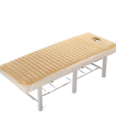 Cosmetic Table Mattress for Massage Table with Face Hole, Non-Slip Cushion (Camel, 190 × 70 cm)