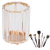 Beufee Makeup Brush Holder, Transparent Round Cosmetic Organizer for Desk, Gold view 1