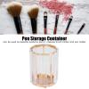 Beufee Makeup Brush Holder, Transparent Round Cosmetic Organizer for Desk, Gold view 2