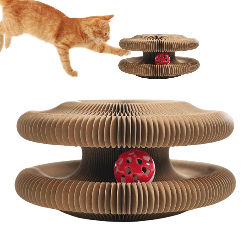 Cardboard Cat Scratcher for Scratching, Hunting Simulation & Mental Stimulation