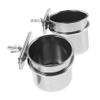 PartyKindom 2-Piece Hanging Stainless Steel Bird Feeders with Clip Holders for Cages, Small Food Bowls for Cockatiels, Budgies, and Parakeets view 1