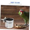 PartyKindom 2-Piece Hanging Stainless Steel Bird Feeders with Clip Holders for Cages, Small Food Bowls for Cockatiels, Budgies, and Parakeets view 3