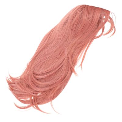 OUNONA Long Pink Center-Part Wig, Straight Synthetic Hair