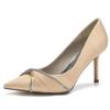 RBQIZVW Women's Court Shoes High Heels, Low Kitten Heel Pumps, Comfort Plus, Champagne, Size 41 view 1
