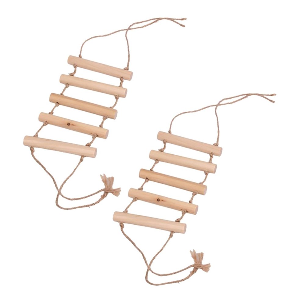 Milisten 2-Piece Wooden Parrot Swing and Climbing Toy