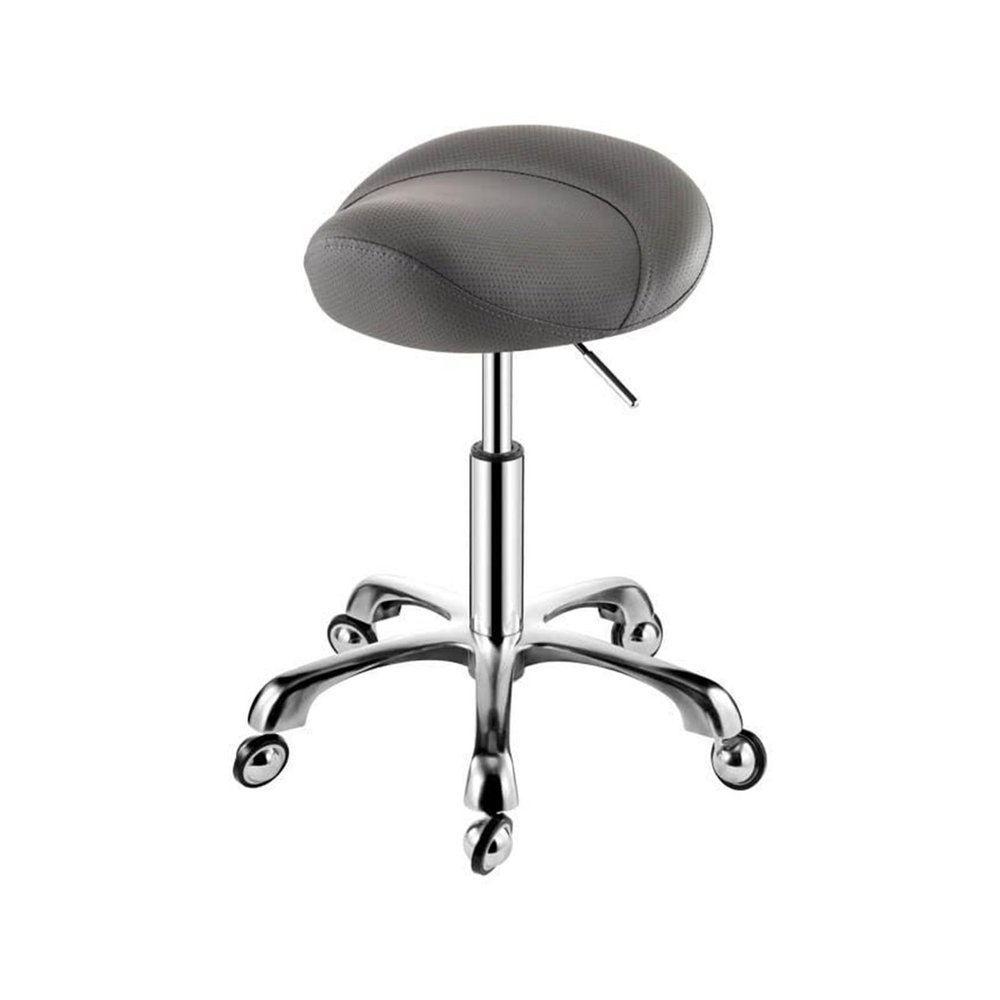 FXLUHAY Saddle Stool with Wheels, Adjustable Height and Soft Cushion, Multicolored