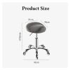 FXLUHAY Saddle Stool with Wheels, Adjustable Height and Soft Cushion, Multicolored view 2