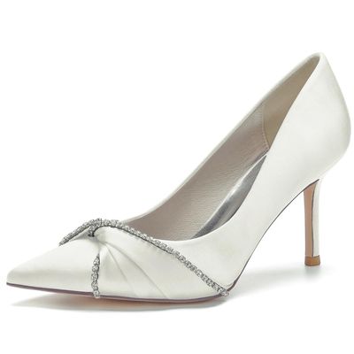 RBQIZVW Women's Court Pumps, 8.5 cm Mid-Heel, Ivory, EU 40
