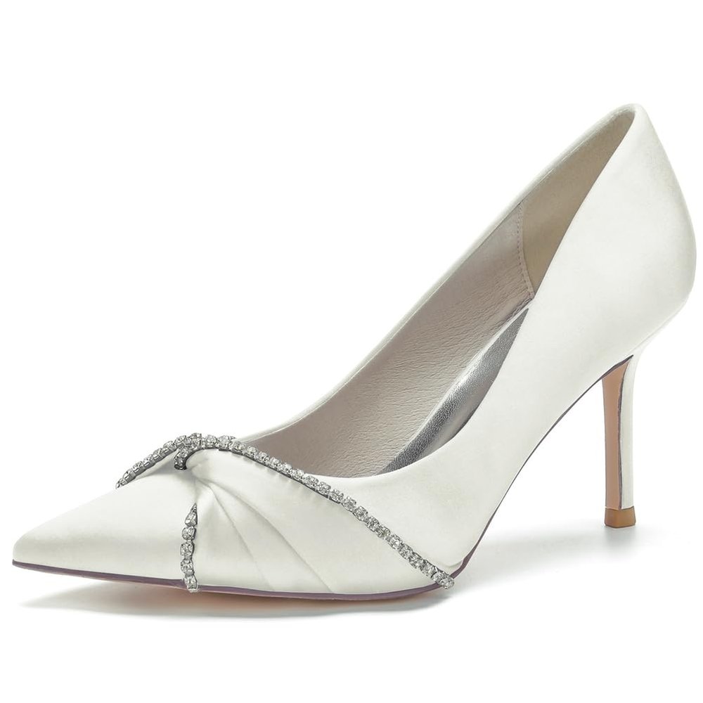 RBQIZVW Women's Court Pumps, 8.5 cm Mid-Heel, Ivory, EU 40