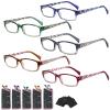 Suertree 5-Pack Women's Reading Glasses, Blue-Light Filter, Spring Hinges, +1.00 view 1