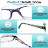 Suertree 5-Pack Women's Reading Glasses, Blue-Light Filter, Spring Hinges, +1.00 view 3
