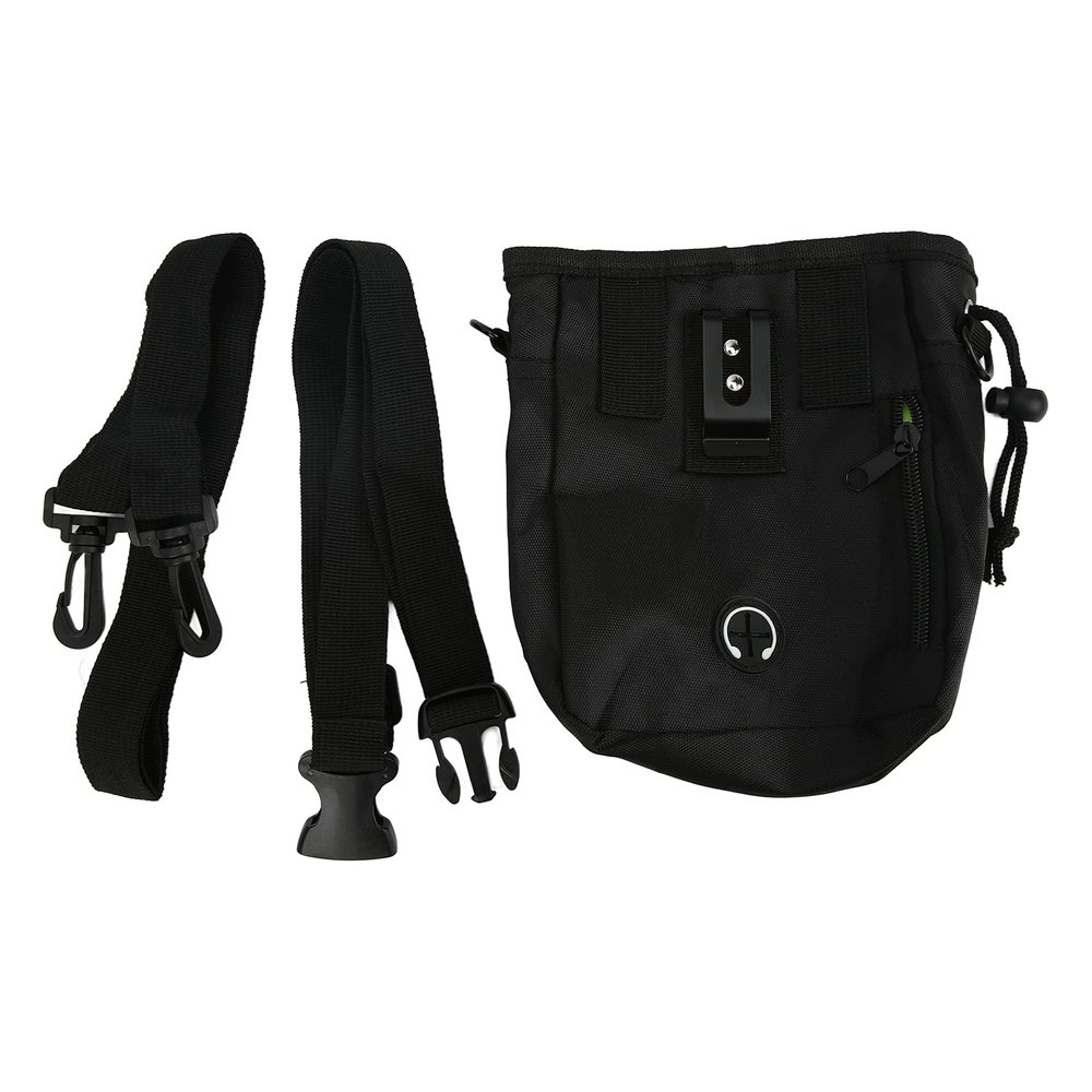 Dog Training Waist Treat Bag with Lanyard and Belt, Black