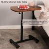 Height- and Length-Adjustable Rolling Bedside Table view 2