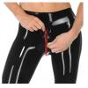 ZQIAOYUUPHOWF Women's Latex Pants with Socks, Black, Size 38 view 3