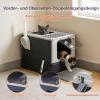 Marchul Stainless Steel Cat Litter Box with Lid, Drawer Design, Scoop, Mat and Brush, Dark Gray view 3