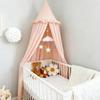 HOTUT Vintage Princess Bed Canopy with Ruffles, Rice Flour view 3
