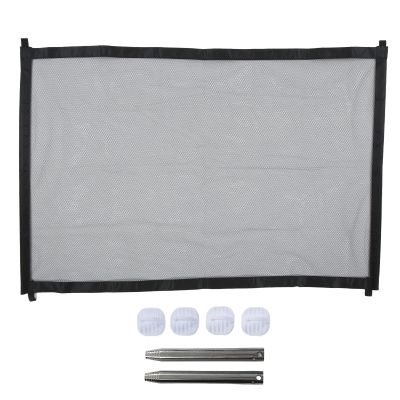 Pet Safety Guard Mesh Barrier, Dog Protection, Indoor, Lightweight, Portable, White, 4 Hooks, 2 Telescopic Rods (S)