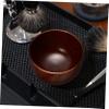 DECORNIJIA Brown Round Wooden Shaving Bowl with Comfortable Handle view 2