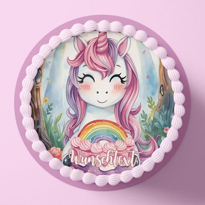 CGD Personalized Edible Cake Topper, Unicorn L3 (Fondant)
