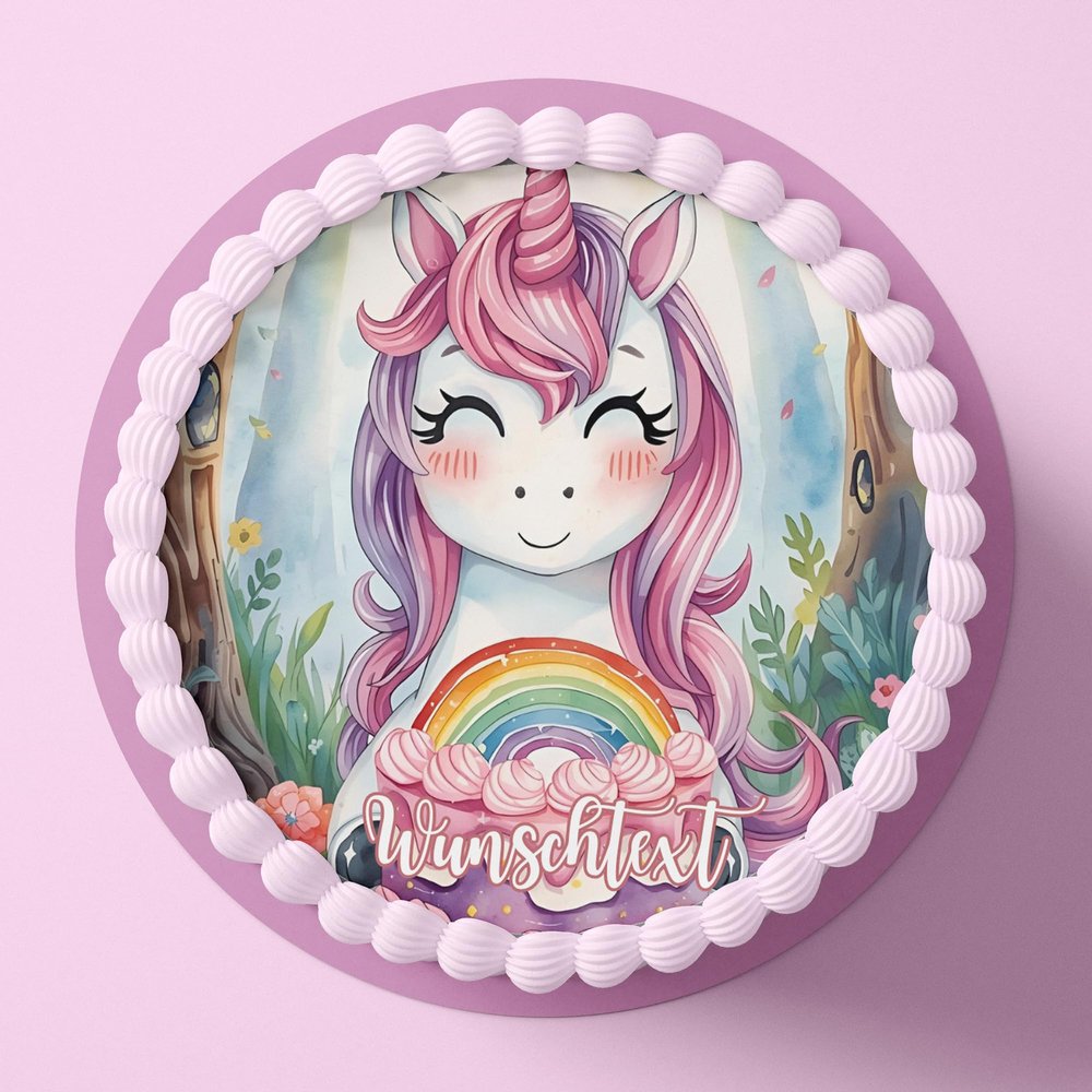CGD Personalized Edible Cake Topper, Unicorn L3 (Fondant)
