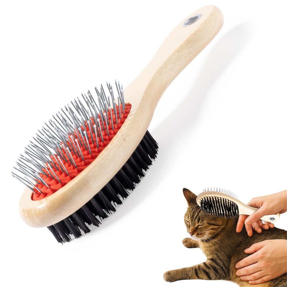 CABBRIX Wooden Pet Brush for Dogs & Cats