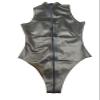 VIYOLI Women's Latex Bodysuit, High-Cut, Back Zipper, Customizable, Transparent Black, 4XL view 1