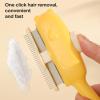 Cat Grooming Brush with Stainless Steel Teeth, Non-Slip view 3