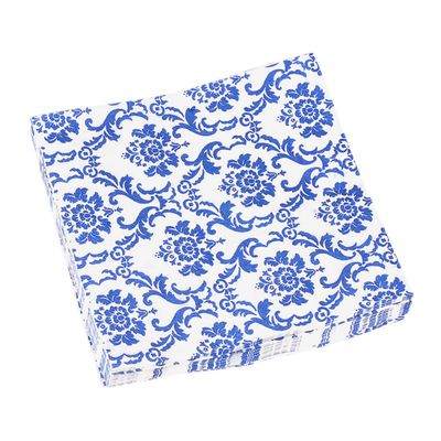 VICASKY Blue Floral Paper Napkins - 100 Sheets