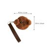 ibasenice Plush Dog Waste Bag Dispenser in Brown with Hanging Hook - Cartoon Dog Head Design view 2