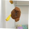 ibasenice Plush Dog Waste Bag Dispenser in Brown with Hanging Hook - Cartoon Dog Head Design view 3