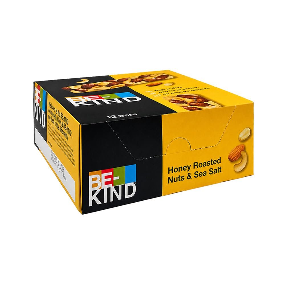 Be-Kind Honey Roasted Nuts & Sea Salt Bars, Case of 12 x 40 g