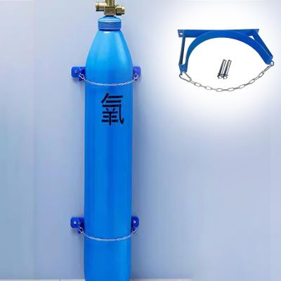 Oxygen Cylinder Wall Mount with Safety Chain, Secure Storage for Medical and Industrial Tanks