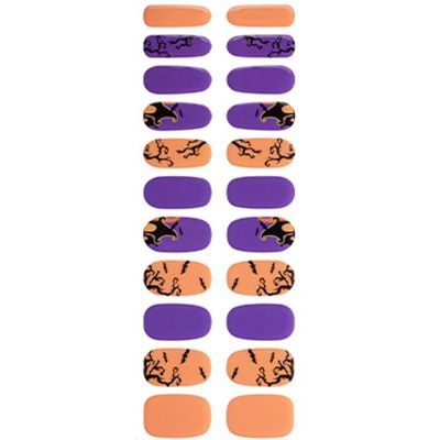 Greabuy Semi-Cured Gel Nail Strips, Halloween Nail Stickers, Full-Cover Artificial Nails