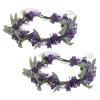 Healeved Lavender Flower Crown Headbands, 2-Pack, with Artificial Lavender Blossoms and Green Leaves view 1