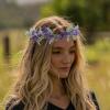 Healeved Lavender Flower Crown Headbands, 2-Pack, with Artificial Lavender Blossoms and Green Leaves view 2