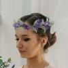 Healeved Lavender Flower Crown Headbands, 2-Pack, with Artificial Lavender Blossoms and Green Leaves view 3