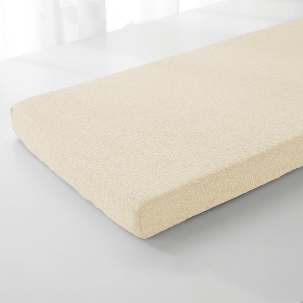 Mozzeilee Custom-Size Bed Gap Filler, Mattress Gap Filler Extension with Waterproof Removable Cover, Linen Mattress Extension for Gaps Between Headboard, Wall and Bed (Beige)