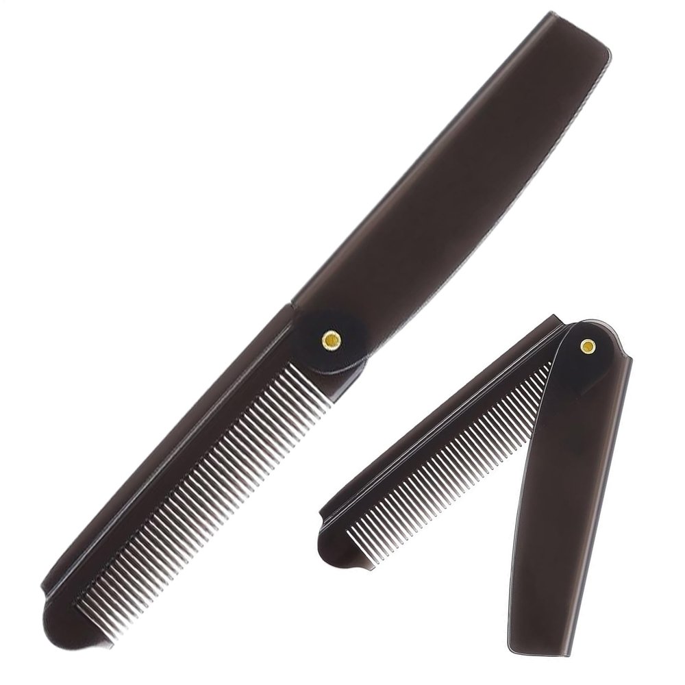 Foldable Ergonomic Pocket Comb for Hair and Beard