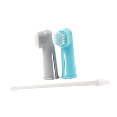 Pet Toothbrushes with Two Heads and Finger Design