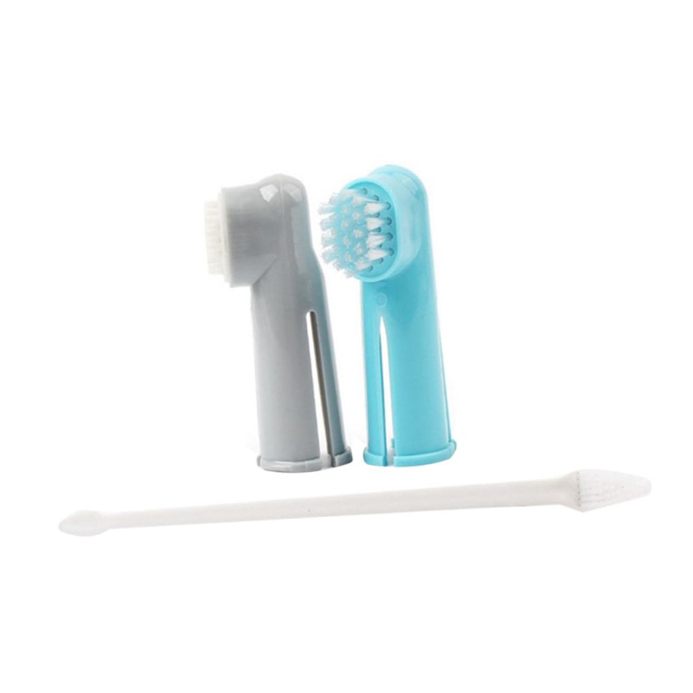 Pet Toothbrushes with Two Heads and Finger Design