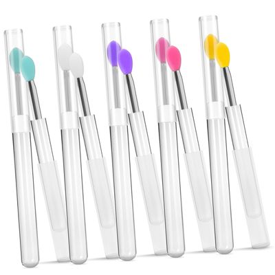 Homoyoyo 10-Piece Silicone Lip Brushes with Covers